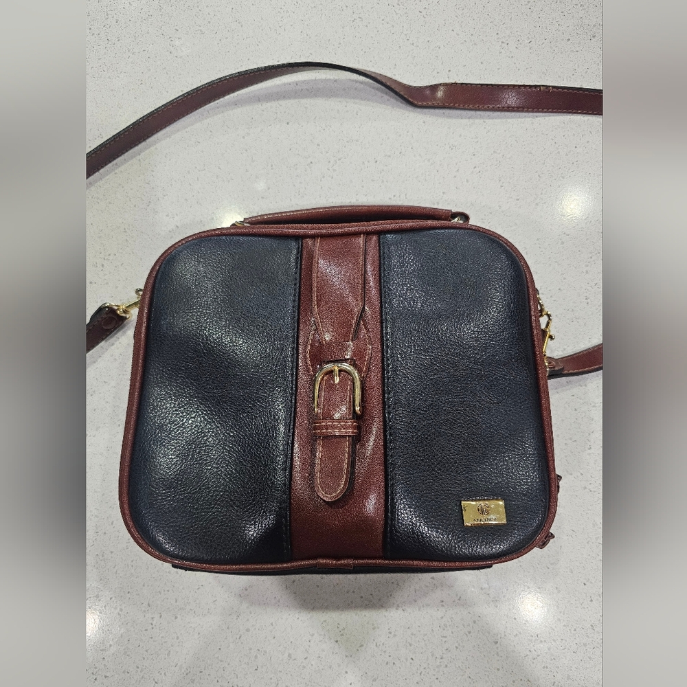Carryland Handbag Purse Black Brown Gold Zip Closure With Handle